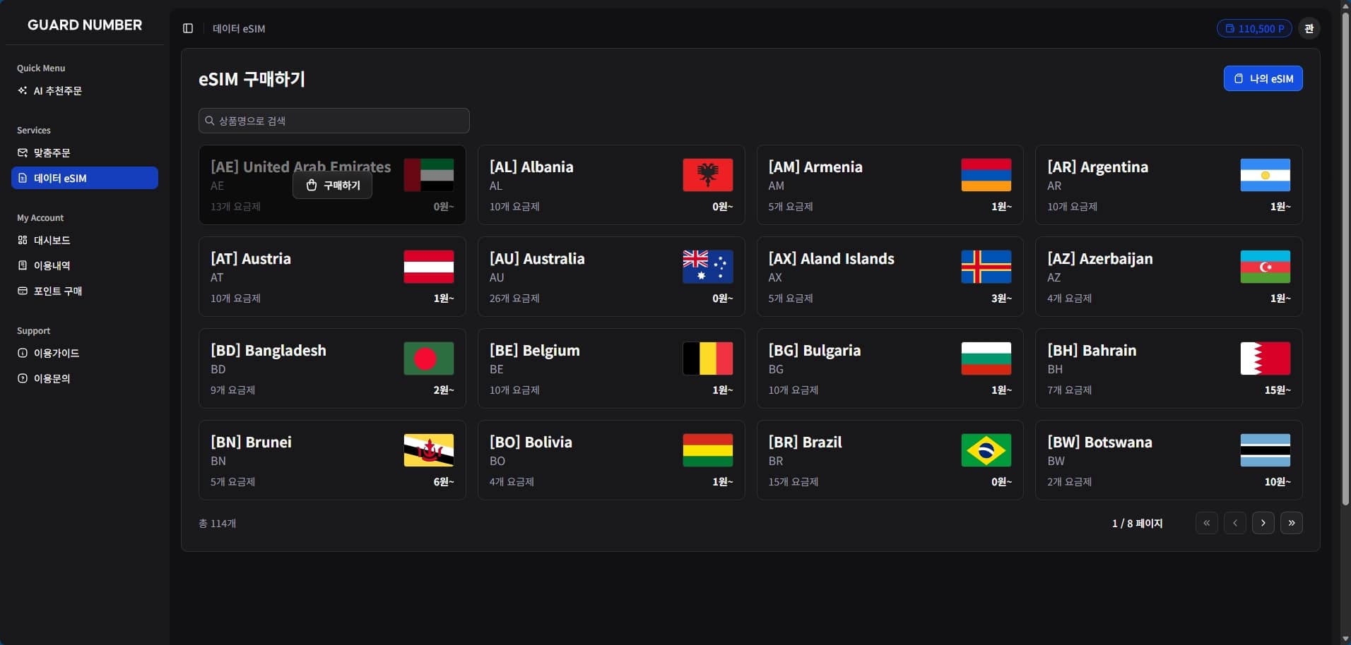 글로벌 SMS 인증 및 eSIM 판매 플랫폼 - 미디어 1